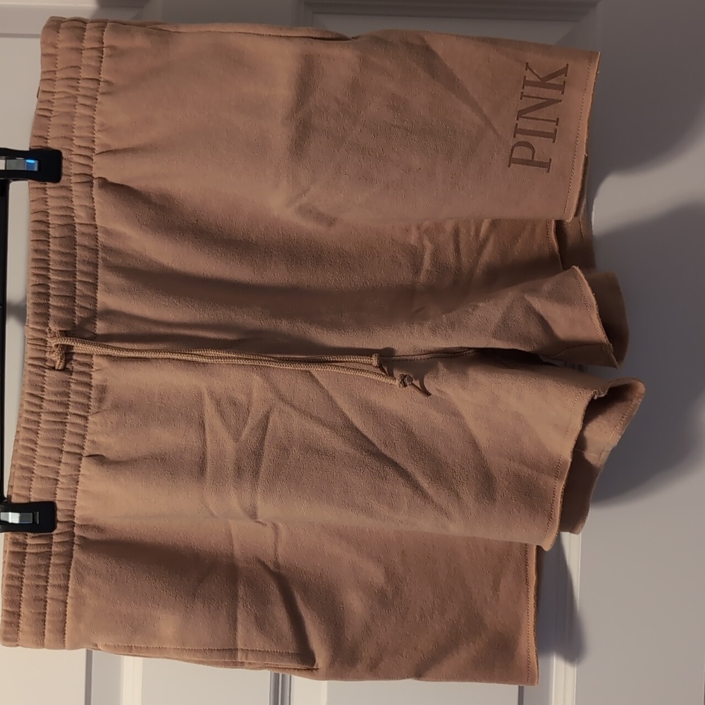 PINK fleece sweat shorts